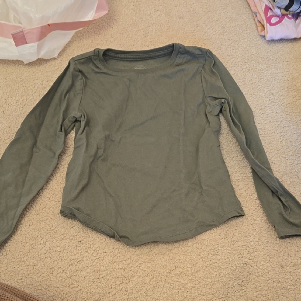 Olive Green Long Sleeve Top